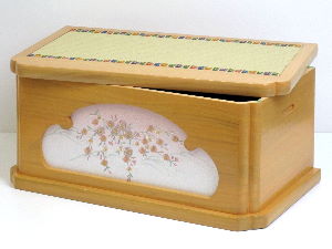 65cm収納台桜刺繍ピンク塗り