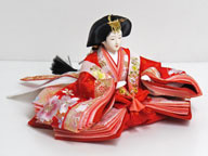 梅地に桜刺繍の雛人形
