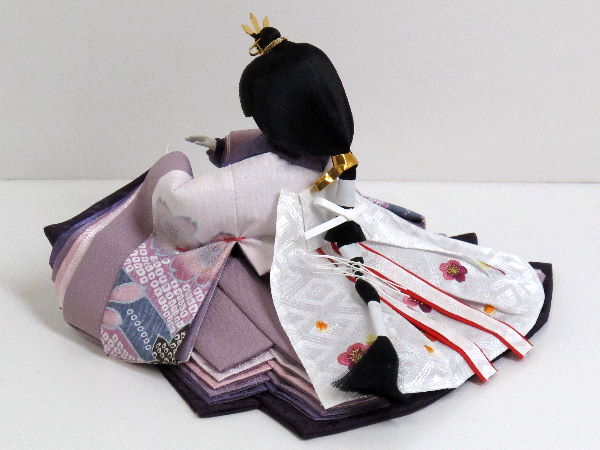 紫友禅の落ち着いた雛人形コンパクト親王飾り