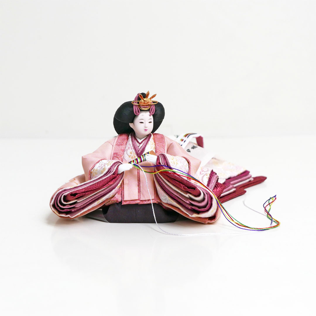 柴田家千代作 桜手描き桜色衣装の雛人形