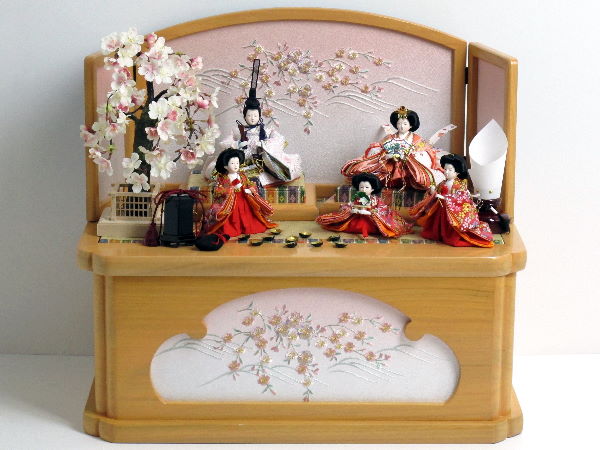 貝合わせ五人収納式桜雛飾りの通販～選ばれるお店の雛人形