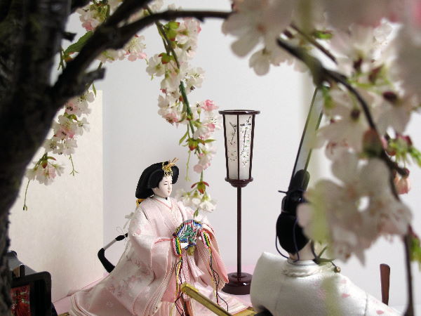 あまりの美しさにため息。桜をテーマに、京雛師、渾身の逸品です。見とれます。思わず見とれて時間が流れます。