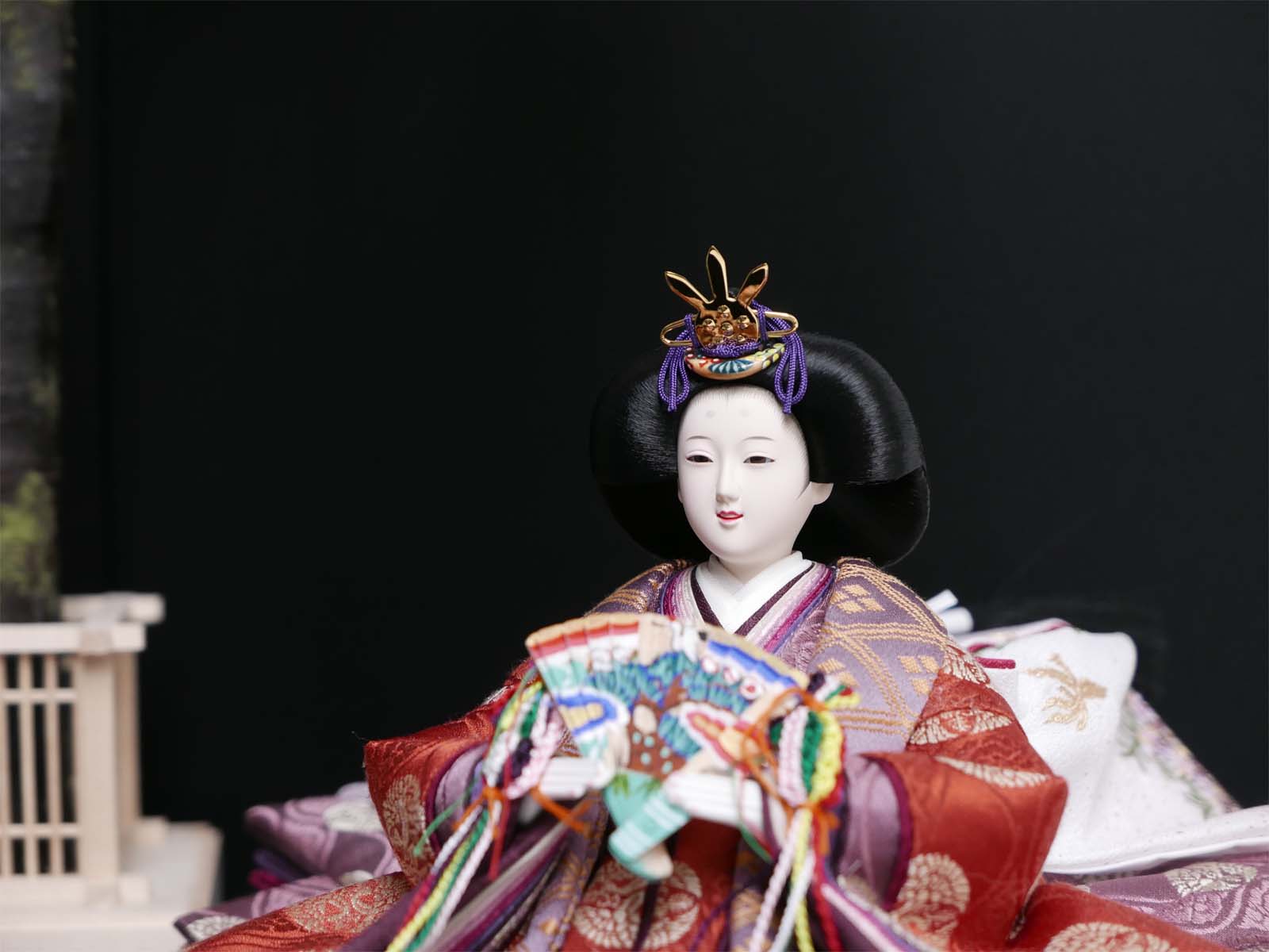 望月龍翠作 有職文様正絹衣装雛人形桜の宴創作親王飾り
