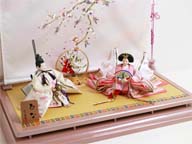 刺繍満開桜雛人形紅白梅桜几帳親王平飾り